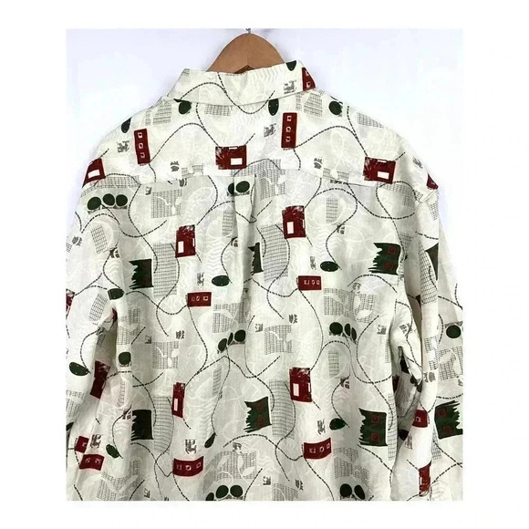 VTG Abstract Pattern Button Up Shirt Long Sleeve NWT MEDIUM Memo’s - Picture 5 of 10
